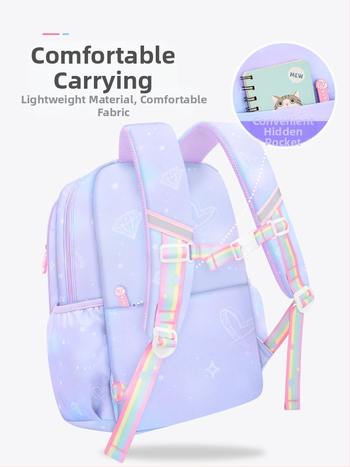 Külmiku uksega avatav koolikott esimese klassi tüdrukutele, veekindel katuseharjakaitse algkooliõpilastele (3-6-aastased tüdrukud) koormuse vähendamiseks