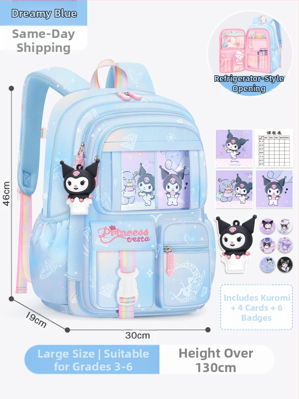 Külmiku uksega avatav koolikott esimese klassi tüdrukutele, veekindel katuseharjakaitse algkooliõpilastele (3-6-aastased tüdrukud) koormuse vähendamiseks