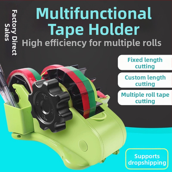 Διασυνοριακή δημοφιλής πολυλειτουργική θήκη ταινίας πλαστικού αυτόματου κυλίνδρου επιτραπέζιου χαρτικού κόπτη ταινίας σφράγισης μηχανή