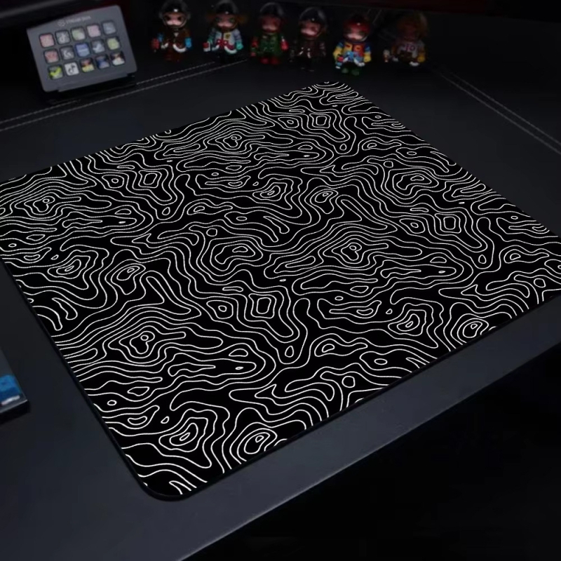 Határokon átnyúló fekete-fehér absztrakt textúra kontúr egérpad vastagított csúszásgátló Aliexpress vizuális padlószőnyeg dropshipping