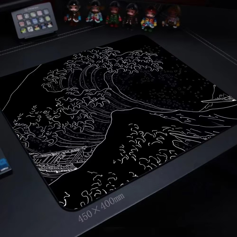 Határokon átnyúló fekete-fehér absztrakt textúra kontúr egérpad vastagított csúszásgátló Aliexpress vizuális padlószőnyeg dropshipping