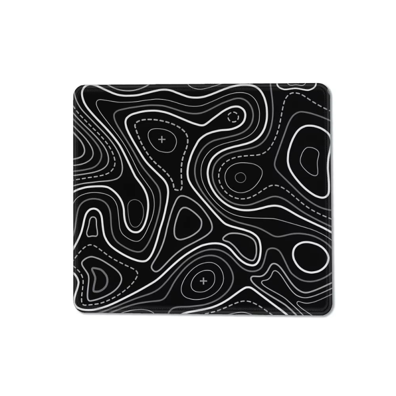 Piiriülene mustvalge abstraktse tekstuuriga kontuurhiirematt, paksendatud libisemisvastane Aliexpressi visuaalne põrandamatt, otsetarne