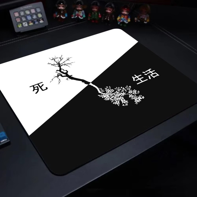 Piiriülene mustvalge abstraktse tekstuuriga kontuurhiirematt, paksendatud libisemisvastane Aliexpressi visuaalne põrandamatt, otsetarne