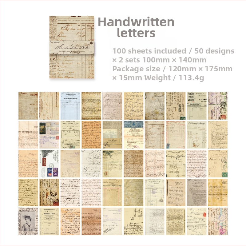 Momo retromaterjalide paberist dünastia ja õhtu sarja kollaažide käsiraamat, isetegemise dekoratiivne alusmaterjal, 100 tükki