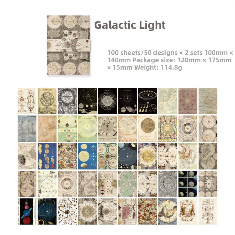 Momo retromaterjalide paberist dünastia ja õhtu sarja kollaažide käsiraamat, isetegemise dekoratiivne alusmaterjal, 100 tükki