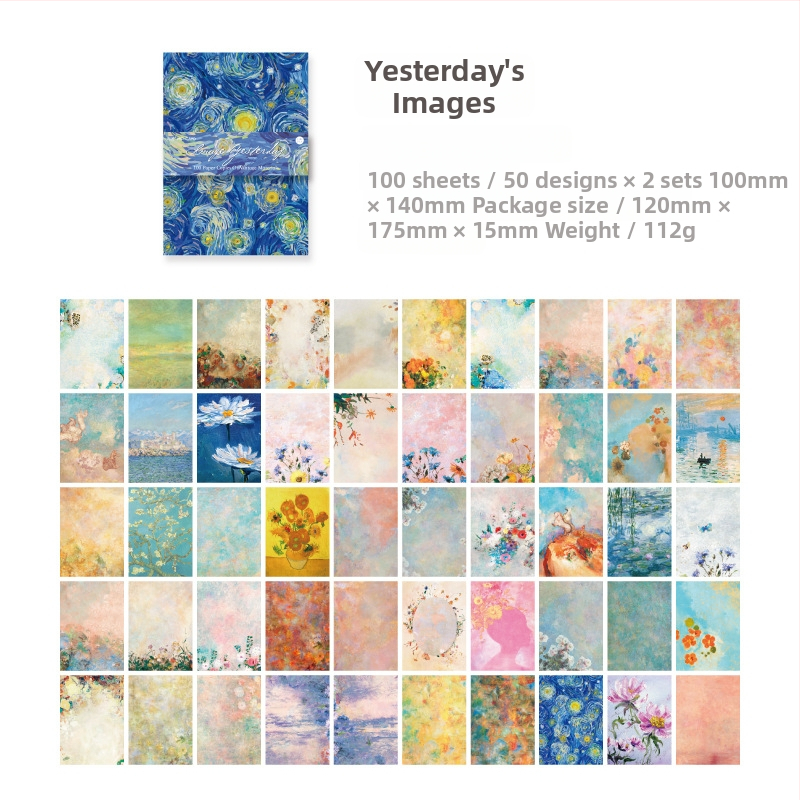 Momo Retro materiālu papīra dinastijas un vakara sērijas kolāžu rokasgrāmata DIY dekoratīvais pamatmateriāls 100 gabali