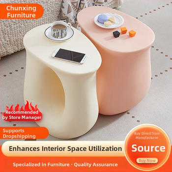 Mažas netaisyklingo stiliaus šiaurės šalių kavos staliukas, dizainerio stiliaus šoninis staliukas, kampinis staliukas mažam butui, kūrybingas U formos mažas kavos staliukas