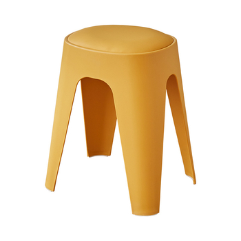 Majapidamises kasutatav plasttool, virnastatav hoiutool, moodne lihtne restoranitool, nahast pehme kotiga, padjaga, plastist ümmargune tool