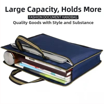 Търговия на едро преносимо куфарче за конференции от плат Оксфорд с цип, чанта за съхранение на данни, чанта за файлове с печатно лого