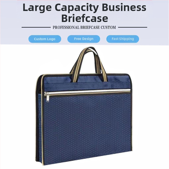 Търговия на едро преносимо куфарче за конференции от плат Оксфорд с цип, чанта за съхранение на данни, чанта за файлове с печатно лого