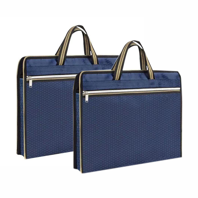 Търговия на едро преносимо куфарче за конференции от плат Оксфорд с цип, чанта за съхранение на данни, чанта за файлове с печатно лого