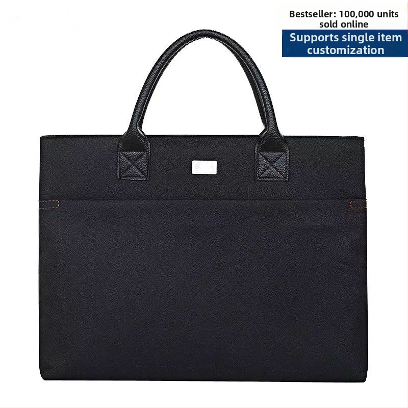 Търговия на едро преносимо куфарче за конференции от плат Оксфорд с цип, чанта за съхранение на данни, чанта за файлове с печатно лого