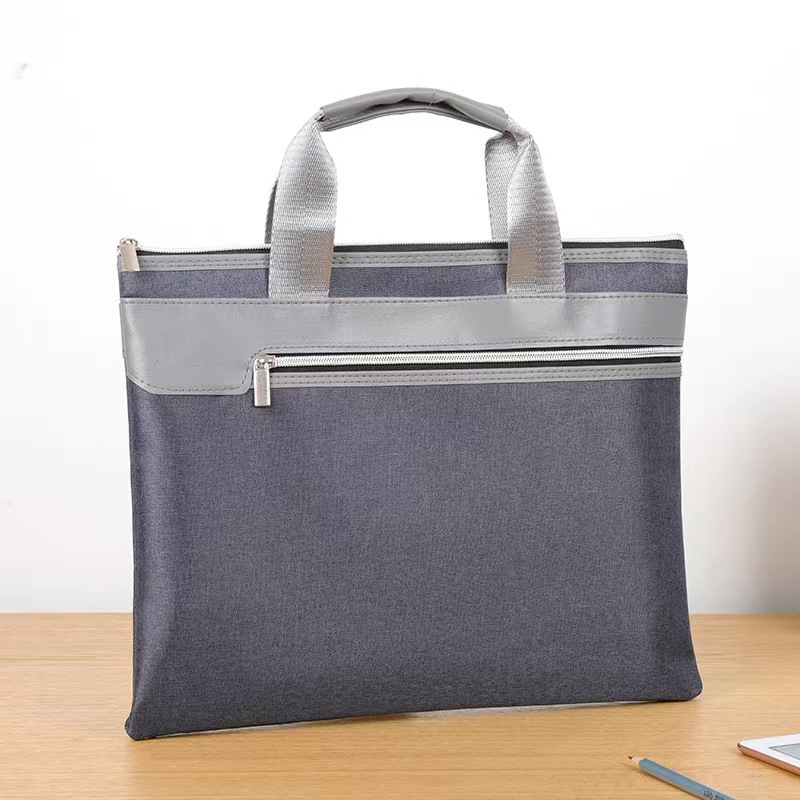 Търговия на едро преносимо куфарче за конференции от плат Оксфорд с цип, чанта за съхранение на данни, чанта за файлове с печатно лого