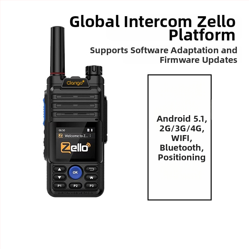 Globaalne Zello Walkie-Talkie avalik võrk 4g täisvõrk Bluetooth välistingimustes kasutatav väike GPS-piiriülene WiFi-intercom veekindel