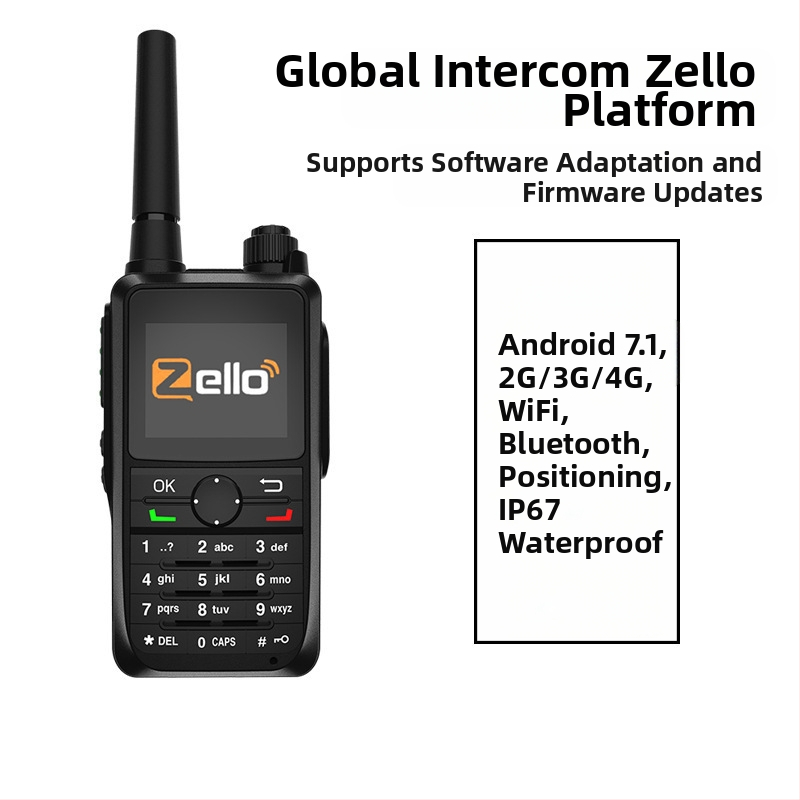 Globaalne Zello Walkie-Talkie avalik võrk 4g täisvõrk Bluetooth välistingimustes kasutatav väike GPS-piiriülene WiFi-intercom veekindel