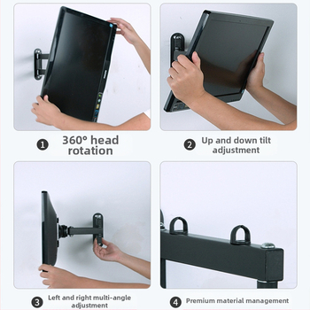 Suport de perete retractabil rotativ pentru monitor LCD, agățat, raft universal de perete, pentru calculator, raft de perete suspendat
