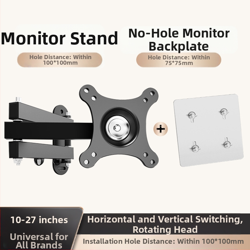 Suport de perete retractabil rotativ pentru monitor LCD, agățat, raft universal de perete, pentru calculator, raft de perete suspendat