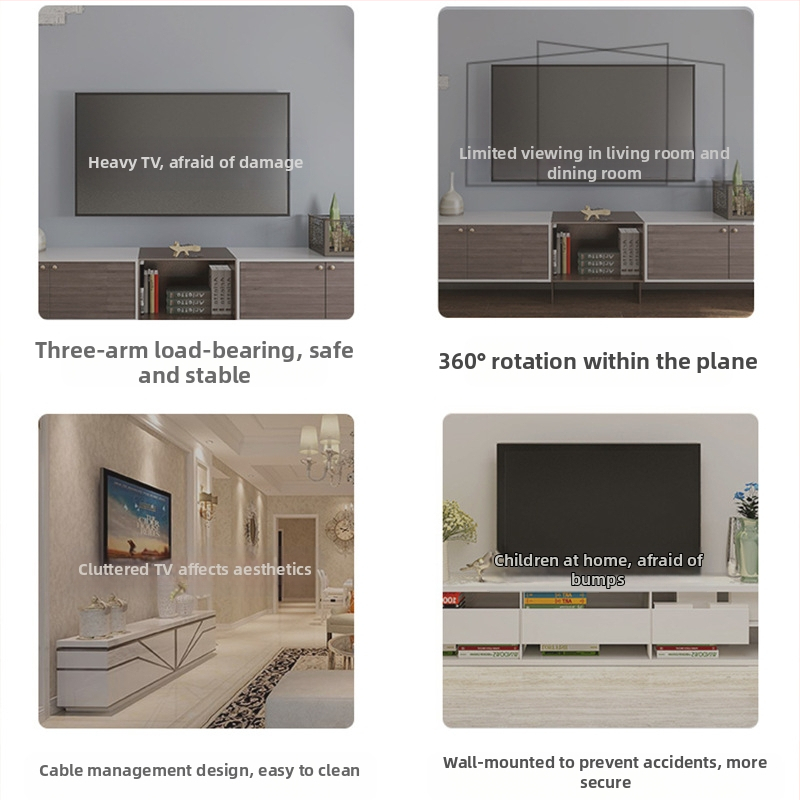 Скоба за LCD монитор за компютър, стенен рафт, въртящ се прибиращ се закачалка за телевизор, универсален стенен рафт