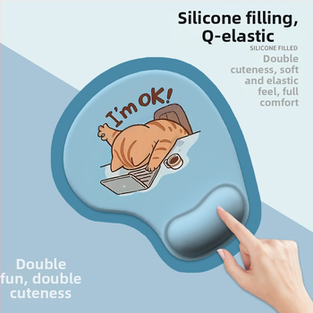 Ζεστό κινούμενο σχέδιο με ζώα σιλικόνης καρπό ποντίκι μαξιλάρι στήριξης καρπού επιφάνειας επιφάνειας εικόνας ποντίκι προστατευτικό καρπού ανθεκτικό στους λεκέδες