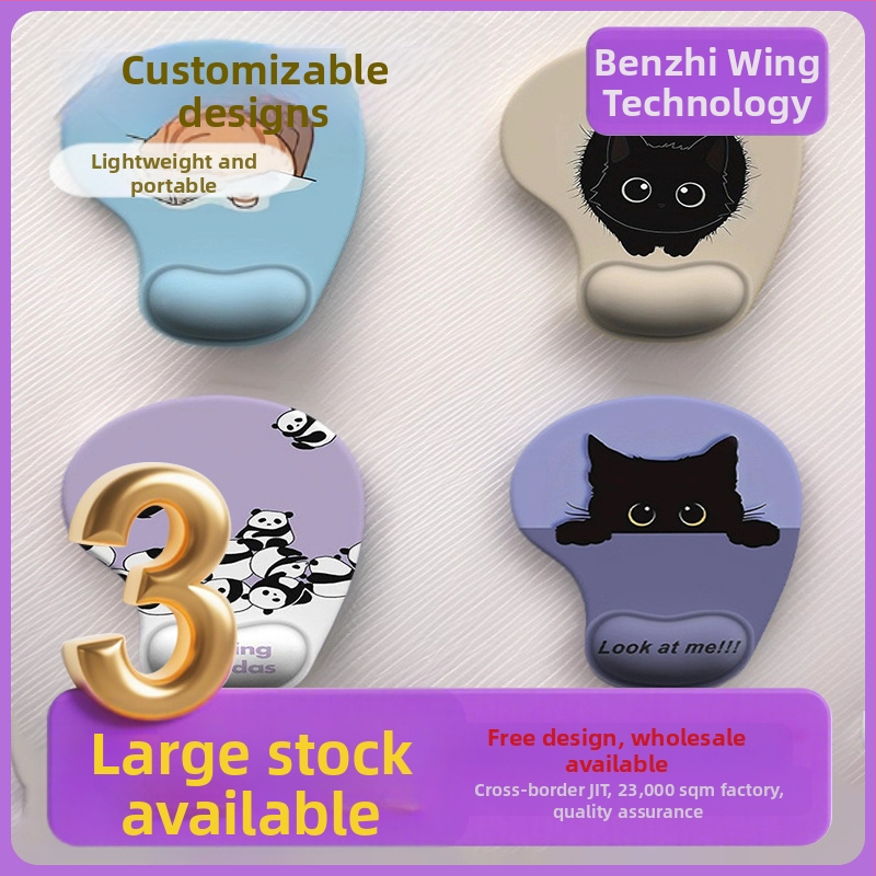 Kuum koomiksilooma silikoonist randme hiirematt randmetugi lauapadi pildiga hiirematt randmekaitse plekikindel