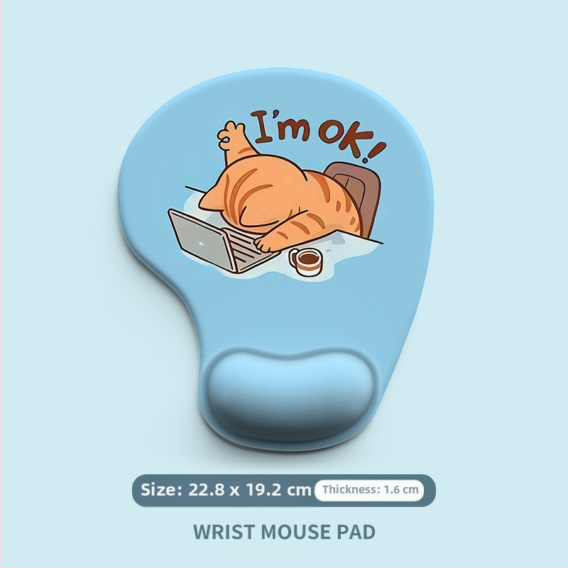 Silikónová podložka pod myš s kreslenými zvieratkami, podložka pod zápästie, opierka na zápästie, podložka pod myš s obrázkom, chránič zápästia, odolný voči škvrnám