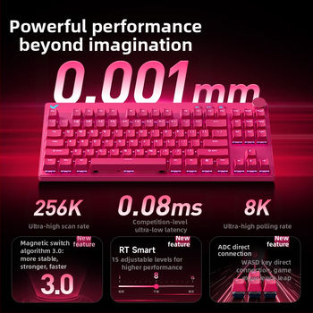 Mcose Mix87 magnetilise teljega e-spordi mehaaniline klaviatuur Argb valgustusefektiga kohandatud mängujuhtmega klaviatuur