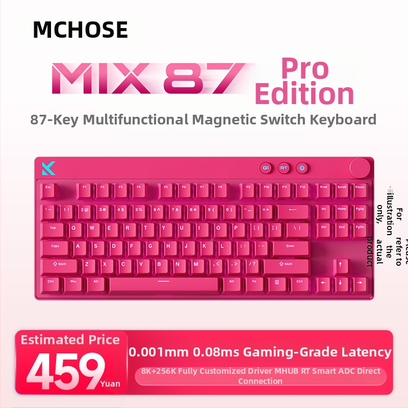 Mcose Mix87 magnetilise teljega e-spordi mehaaniline klaviatuur Argb valgustusefektiga kohandatud mängujuhtmega klaviatuur