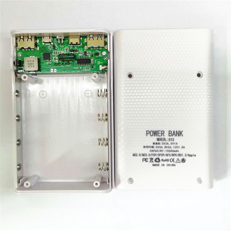 4 18650 kiirlaadimisega 22,5 W mobiilne toiteplokk, keevitusvaba laadimiskomplekt, laadimine, välklambi laadimiskomplekt, eemaldatav