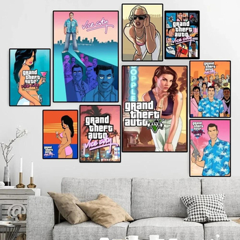 GTA Vice City lõuendiplakatite tehas hulgimüügi kõrglahutusega tindipritsplakatite väliskaubanduse ladu varustus kreveti nahk
