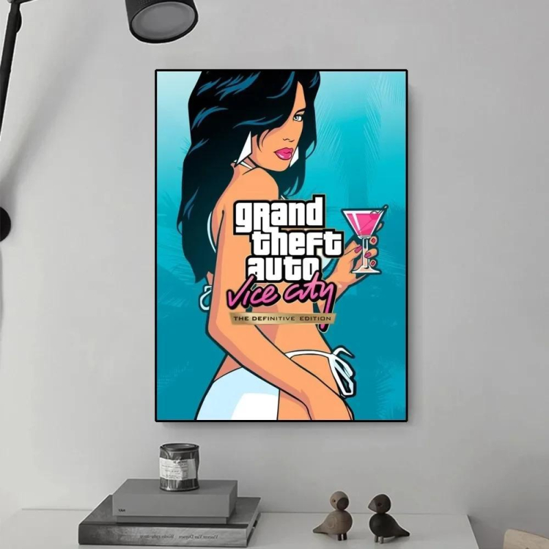 GTA Vice City lõuendiplakatite tehas hulgimüügi kõrglahutusega tindipritsplakatite väliskaubanduse ladu varustus kreveti nahk