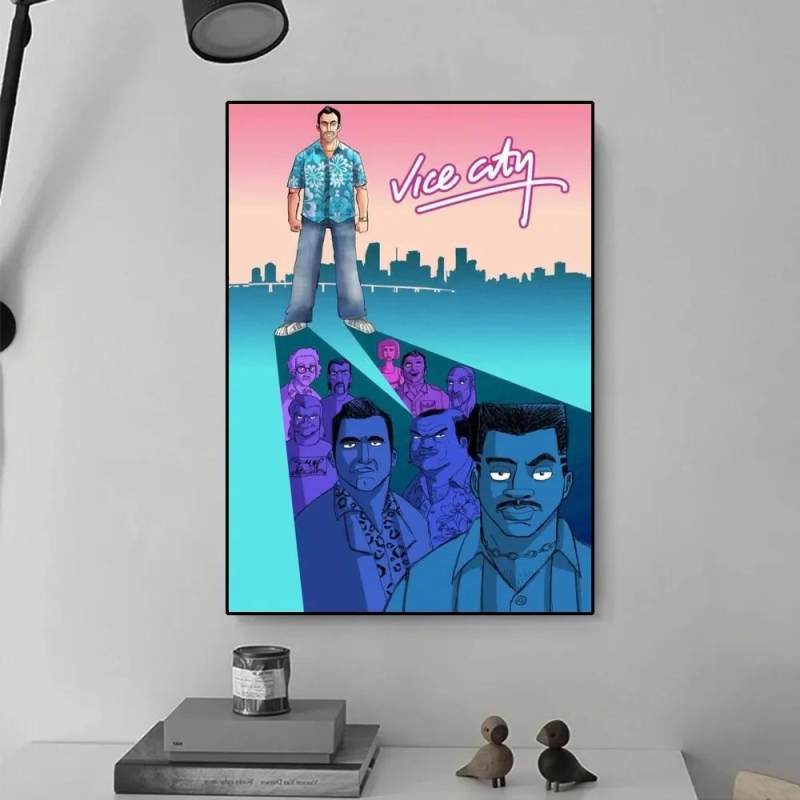 GTA Vice City lõuendiplakatite tehas hulgimüügi kõrglahutusega tindipritsplakatite väliskaubanduse ladu varustus kreveti nahk