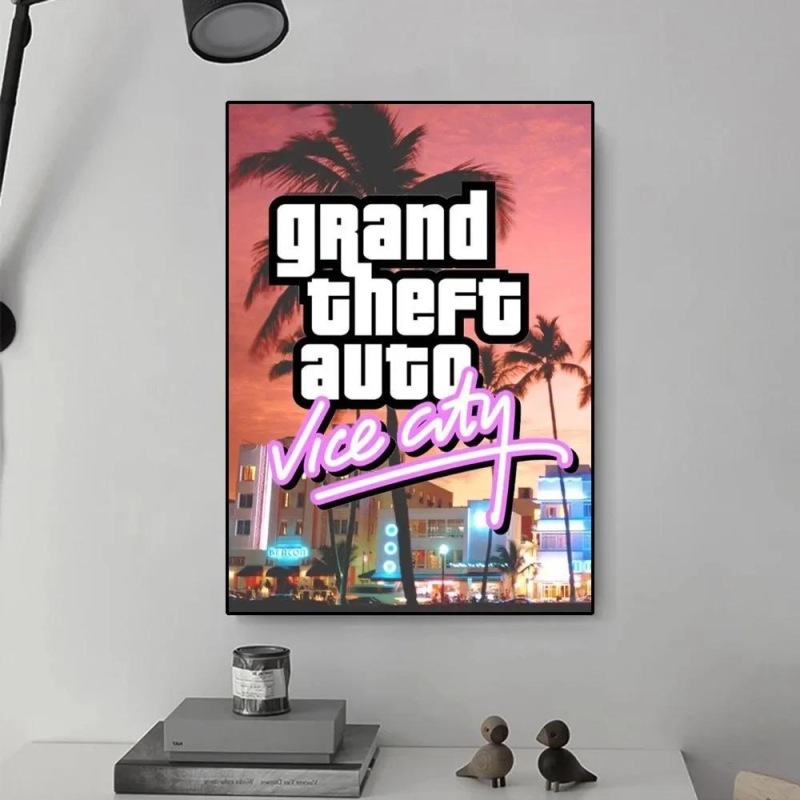 GTA Vice City lõuendiplakatite tehas hulgimüügi kõrglahutusega tindipritsplakatite väliskaubanduse ladu varustus kreveti nahk