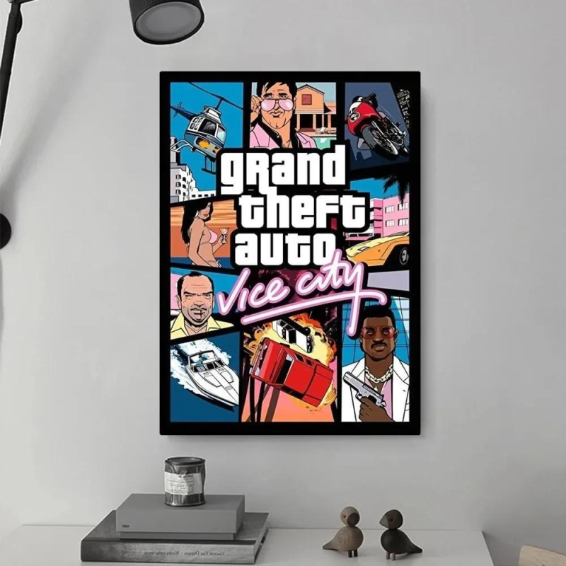 GTA Vice City lõuendiplakatite tehas hulgimüügi kõrglahutusega tindipritsplakatite väliskaubanduse ladu varustus kreveti nahk