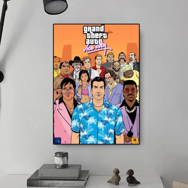 GTA Vice City lõuendiplakatite tehas hulgimüügi kõrglahutusega tindipritsplakatite väliskaubanduse ladu varustus kreveti nahk