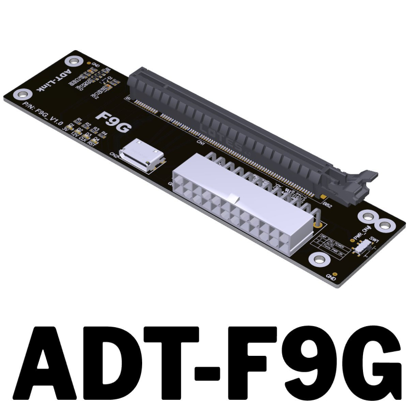 Adt-F9G Oculink välise graafikakaardi dokkimisjaam ATX-klambriga Pcie4.0X4 Sff8611 8612