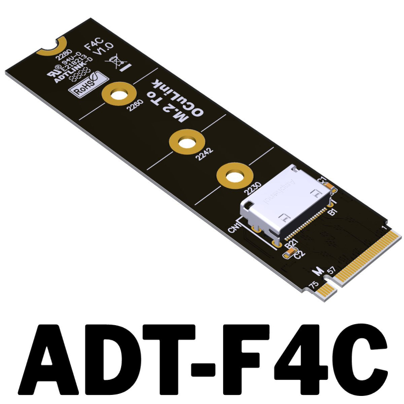 „Adt-F9G Oculink“ išorinės vaizdo plokštės prijungimo stotelė su ATX laikikliu, Pcie4.0X4 Sff8611 8612