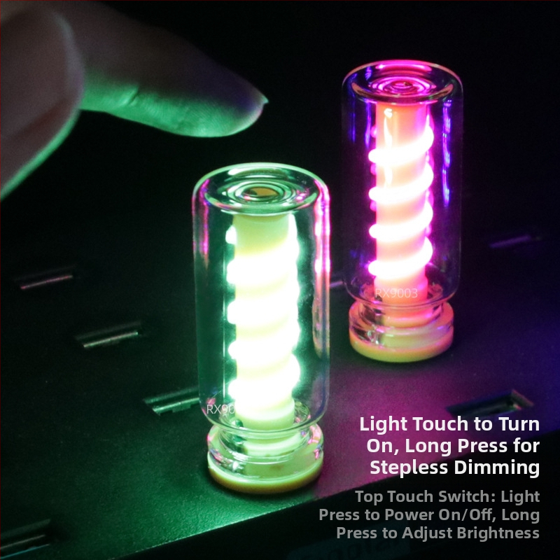 RX9003 Прозрачна сензорна USB нощна лампа за легло, лампа за спане, ръчна многоцветна LED атмосферна светлина, ритъм