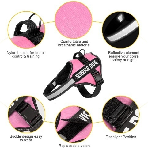Hám kutyapóráz mellény stílusú közepes és nagy kutyáknak, border collie-knak, golden retrievereknek, francia bulldogoknak, húzásgátló, fényvisszaverő éjszakai sétákhoz