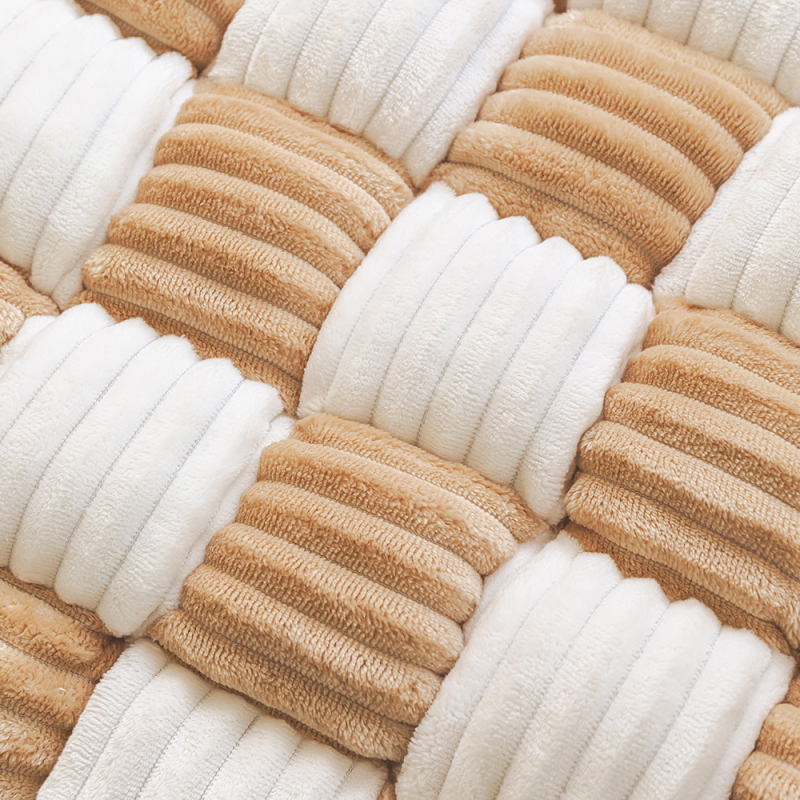 Uus sissepääsuga kerge luksuslik lemmikloomade paksendatud aurutatud leivamatt, moodne ruudukujuline koerakenneli matt, ruudukujuline sügis- ja talvine plush lemmikloomade magamispesa