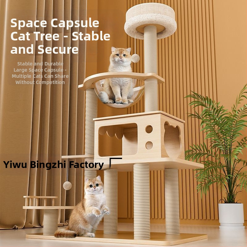 Σκελετός αναρρίχησης γάτας, Δέντρο για γάτες, Μεγάλο ράφι φωλιάς γάτας, Μικρό διαμέρισμα, Δεν καταλαμβάνει χώρο, Παιχνίδι γάτας, Βίλα διπλής κάψουλας για γάτες