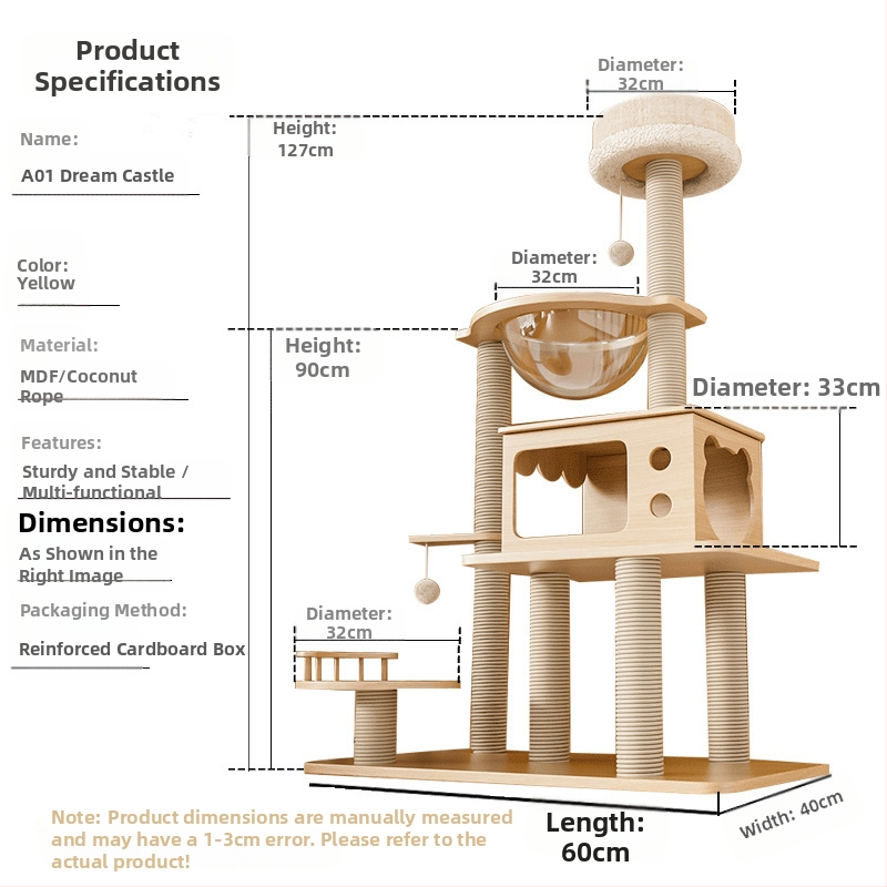 Σκελετός αναρρίχησης γάτας, Δέντρο για γάτες, Μεγάλο ράφι φωλιάς γάτας, Μικρό διαμέρισμα, Δεν καταλαμβάνει χώρο, Παιχνίδι γάτας, Βίλα διπλής κάψουλας για γάτες