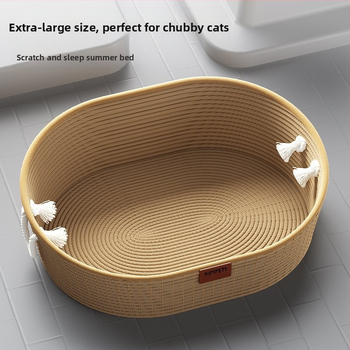 Katės lizdas „Four Seasons“ universalus austas medvilninis ir lininis krepšelis, šiltas žieminis nešiojamas guolis, katės miego kilimėlis, katės draskymo lenta, katės reikmenys augintiniams