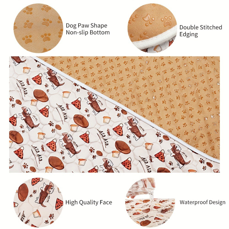 Трансгранична, переща се подложка за урина за домашни любимци, переща се и многократна употреба, четирислойна, водоустойчива подложка за обучение на инконтиненция за пътуване и кучета