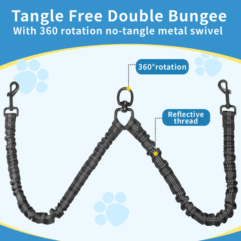 Διασυνοριακό αναδιπλούμενο σχοινί σκύλου με ένα σύρσιμο και δύο σχοινιά έλξης, πολύχρωμο ανακλαστικό κοστούμι για σκύλους μεσαίου και μεγάλου μεγέθους, με διπλό κεφάλι, για περπάτημα σε σκύλους