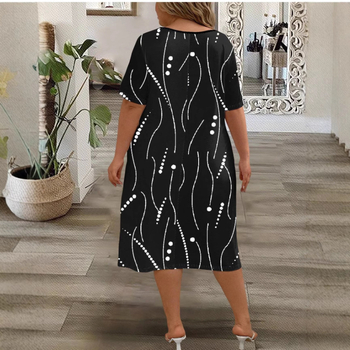 Νέο καλοκαιρινό φόρεμα με φαρδιά γραμμή Α, κοντομάνικο και τυπωμένο, σε μεγάλα μεγέθη από την Amazon. Γυναικείο μακρύ φόρεμα μόδας σε όλη την Ευρώπη και την Αμερική.