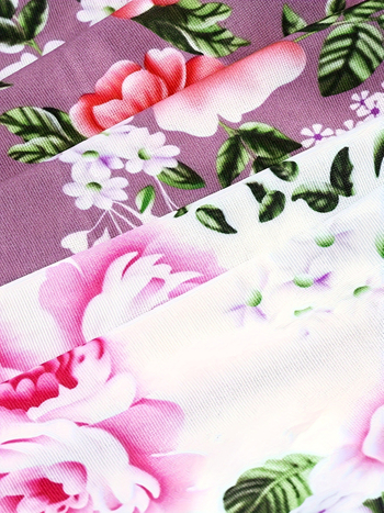 2025 m. naujas tarpvalstybinis europietiškas ir amerikietiškas 5 dalių moteriškas elegantiškas apatinių komplektas su dideliu gėlių raštu