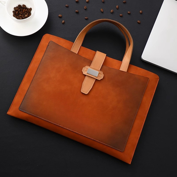 -Α4 Τσάντα αρχειοθέτησης Δερμάτινη τσάντα αρχειοθέτησης Φάκελος Αδιάβροχη επαγγελματική τσάντα αποθήκευσης Μεγάλη χωρητικότητα Προσαρμοσμένη χάραξη