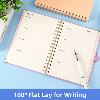 Ameerika nädalaplaani A5 spiraalmärkmik, horisontaalne märkmik, ajakava märkmik, inglise päevik, õpilase märkmik, hulgimüük