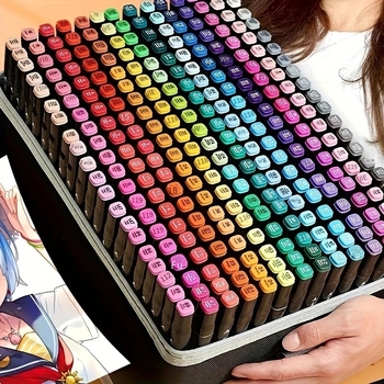 Didelės talpos dvigalvis aliejinis greitai džiūstantis žymeklis, tinkantis studentams, vaikams, dailės tapybai, specialus dažymo rašiklis