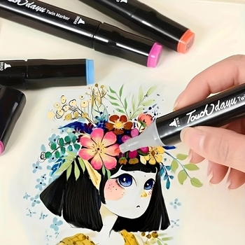 Didelės talpos dvigalvis aliejinis greitai džiūstantis žymeklis, tinkantis studentams, vaikams, dailės tapybai, specialus dažymo rašiklis